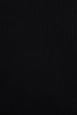 Sweaters & Cardigans | Sweaters-Dynamite Ribbed Quarter Sleeve Polo Black