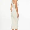 Midi & Maxi Dresses | Sweater Dresses-Dynamite Ribbed Racerback Midi Dress White