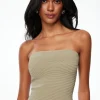Sweaters & Cardigans | Sweaters-Dynamite Ribbed Tube Top Brown