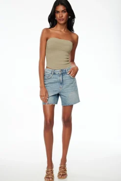 Sweaters & Cardigans | Sweaters-Dynamite Ribbed Tube Top Brown