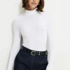 Tees & Tanks | Tees & Tanks-Dynamite Ribbed Turtleneck T-Shirt White
