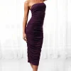 Dresses & Jumpsuits | Midi & Maxi Dresses-Dynamite Romina Ruched Midi Tube Dress Purple