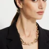 Necklaces-Dynamite Roped Chain Link Necklace Yellow