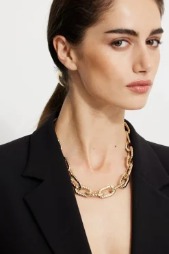 Necklaces-Dynamite Roped Chain Link Necklace Yellow