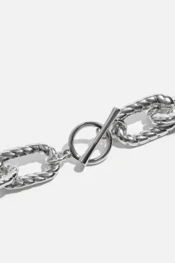 Necklaces-Dynamite Roped Chain Link Necklace Grey