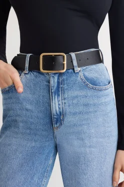 Belts-Dynamite Rounded Square Buckle Belt Black