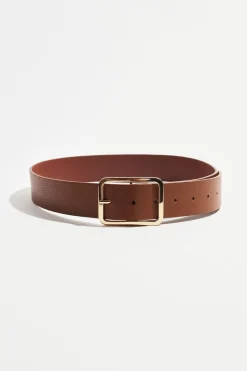 Belts-Dynamite Rounded Square Buckle Belt Brown