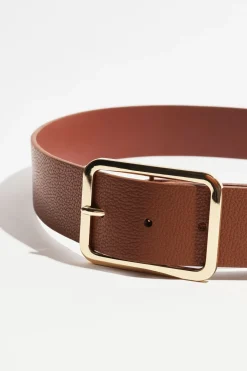 Belts-Dynamite Rounded Square Buckle Belt Brown