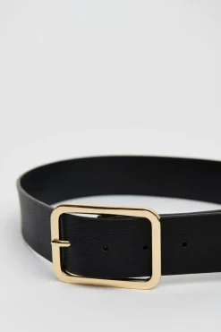 Belts-Dynamite Rounded Square Buckle Belt Black
