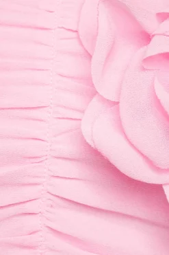 Blouses & Tops | Blouses & Tops-Dynamite Ruched Crop Top With Rosette Pink