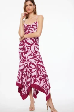 Dresses & Jumpsuits | Midi & Maxi Dresses-Dynamite Ruffled Maxi Linen Dress Pink