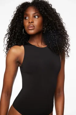 Tees & Tanks | Bodysuits-Dynamite Sabina Sculpt Muscle Bodysuit Black