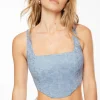 Blouses & Tops | Blouses & Tops-Dynamite Saige Lace Square Neck Corset Top Blue