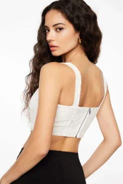 Blouses & Tops | Blouses & Tops-Dynamite Saige Lace Square Neck Corset Top White