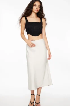 Blouses & Tops | Blouses & Tops-Dynamite Saige Lace Square Neck Corset Top Black