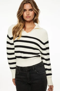 Sweaters & Cardigans | Online Exclusives-Dynamite Sailor Collar Sweater White