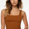 Tees & Tanks | Tees & Tanks-Dynamite Sam Square Neck Waist Tank Top Red