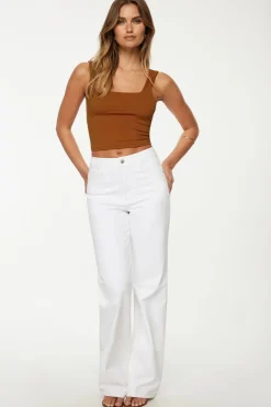 Tees & Tanks | Tees & Tanks-Dynamite Sam Square Neck Waist Tank Top Red