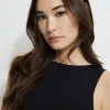 Hair Accessories-Dynamite Satin Gem Headband Black