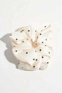Hair Accessories-Dynamite Satin Scrunchie White