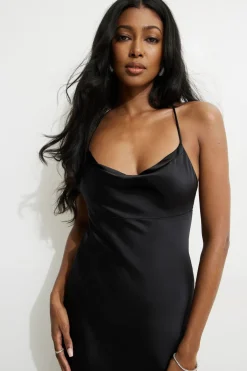Dresses & Jumpsuits | New Dresses-Dynamite Satin Slip Maxi Dress Black