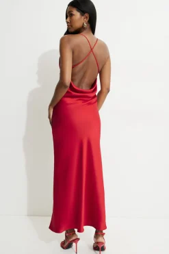 Dresses & Jumpsuits | Bestsellers-Dynamite Satin Slip Maxi Dress Red