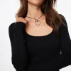 Necklaces-Dynamite Scrambled Outline Heart Necklace Grey