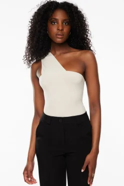 Tees & Tanks | Bodysuits-Dynamite Sculpt One Shoulder Bodysuit Brown