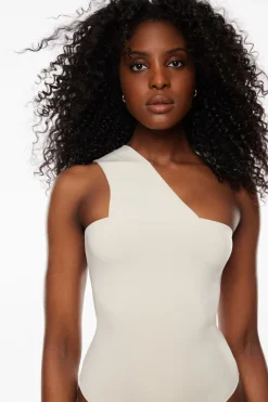 Tees & Tanks | Bodysuits-Dynamite Sculpt One Shoulder Bodysuit Brown