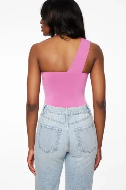 Bodysuits | Sleeveless Tops-Dynamite Sculpt One Shoulder Bodysuit Purple