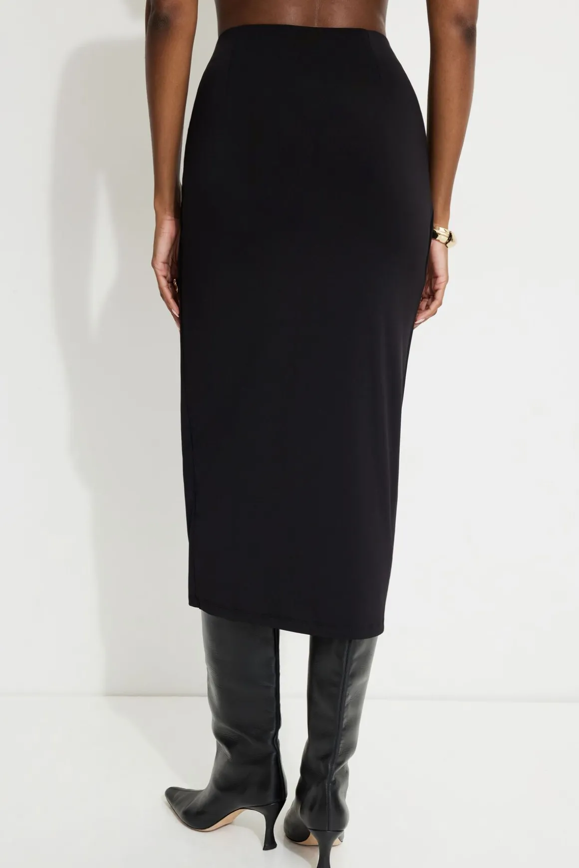 Skirts & Skorts | Online Exclusives-Dynamite Sculpt Wrap Midi Skirt Black