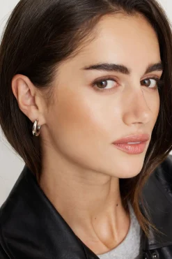 Earrings-Dynamite Seamless Mini Hoop Earrings Grey
