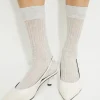 Socks & Tights-Dynamite Semi Sheer Calf High Socks Gray