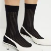 Socks & Tights-Dynamite Semi Sheer Calf High Socks Black