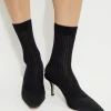 Socks & Tights-Dynamite Semi Sheer Crew Socks Black