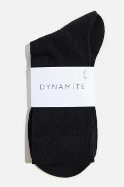 Socks & Tights-Dynamite Semi Sheer Crew Socks Black
