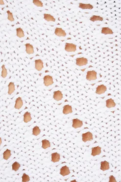 Sweaters & Cardigans | Sweaters-Dynamite Semi Sheer Pointelle Tank Top White