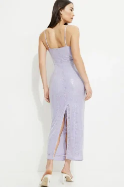 Dresses & Jumpsuits | Online Exclusives-Dynamite Sequin Lace Maxi Dress Blue