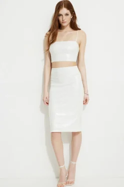 Tees & Tanks | Online Exclusives-Dynamite Sequin Tank Top White