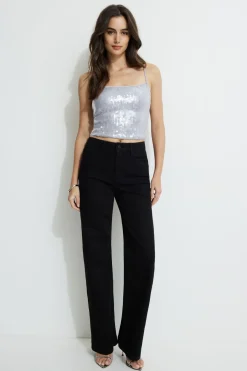 Tees & Tanks | Tees & Tanks-Dynamite Sequin Tank Top White