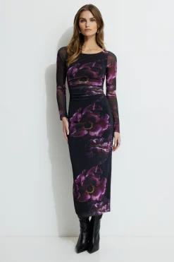 Dresses & Jumpsuits | New Dresses-Dynamite Serene Mesh Maxi Dress Purple