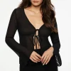 Blouses & Tops | Blouses & Tops-Dynamite Sheer Flyaway Top Black