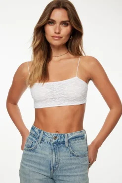 Tees & Tanks | Sleeveless Tops-Dynamite Sheer Lace Bralette White