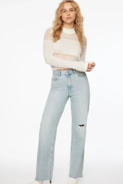 Sweaters & Cardigans | Sweaters-Dynamite Sheer Stripe Sweater White