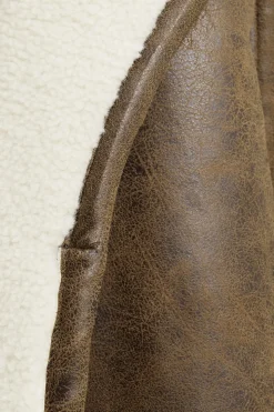 Coats & Jackets | Classic Coats-Dynamite Sherpa Faux Leather Wrap Coat Brown