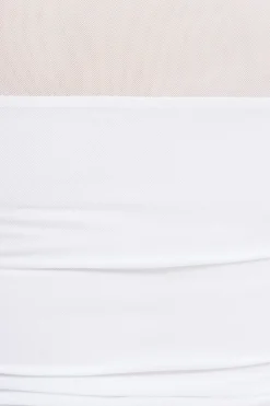 Tees & Tanks | Tees & Tanks-Dynamite Shirred Long Sleeve Bolero Top White