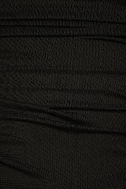 Online Exclusives | Tees & Tanks-Dynamite Shirred Mesh Tube Top Black