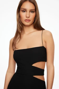 Dresses & Jumpsuits | Midi & Maxi Dresses-Dynamite Side Cut Out Midi Dress Black