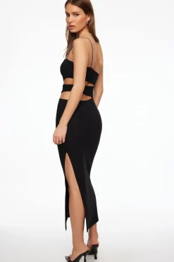 Dresses & Jumpsuits | Midi & Maxi Dresses-Dynamite Side Cut Out Midi Dress Black