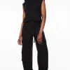 Pants | Wide Leg Pants-Dynamite Simone Cargo Pants with Belt Black